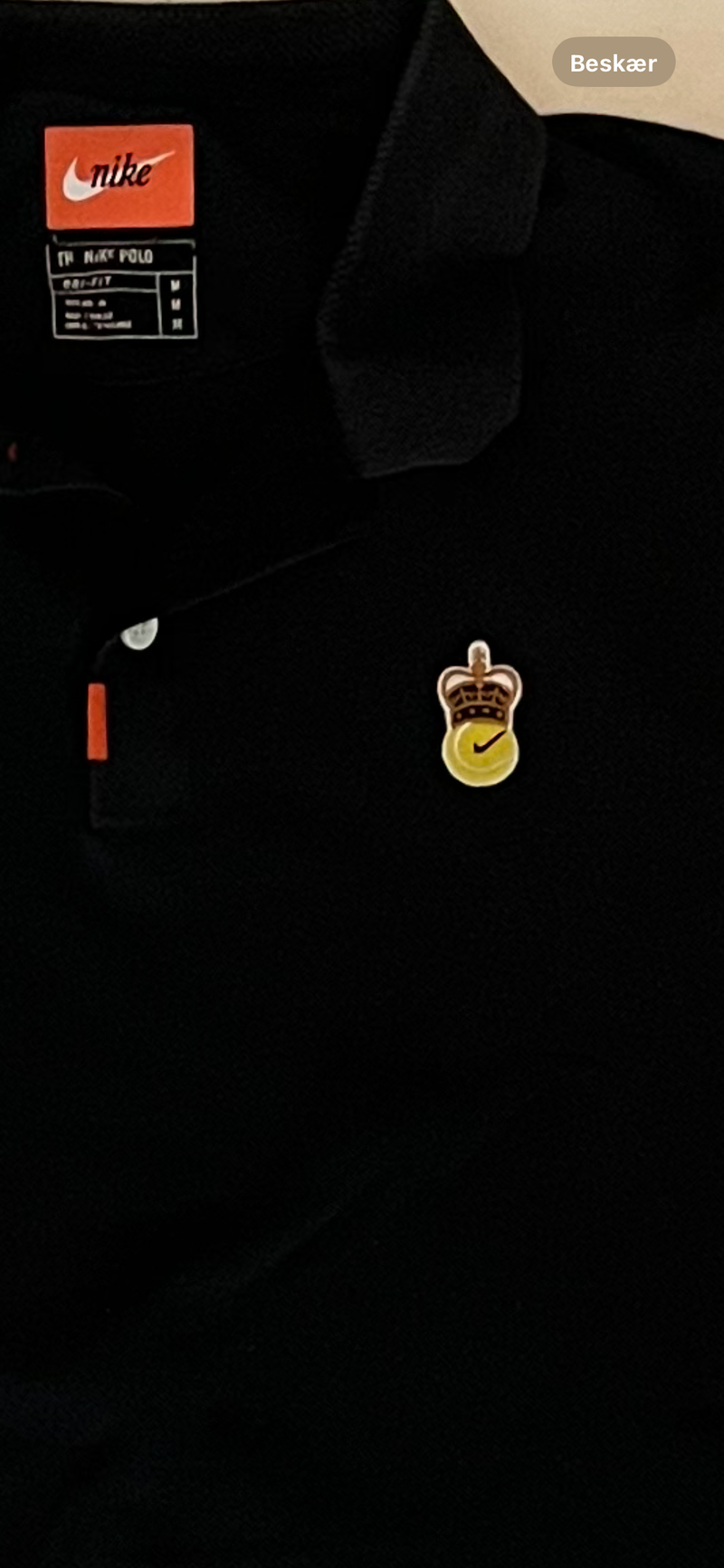 Signed Black Polo with unique Nike logo from Wimbledon collection