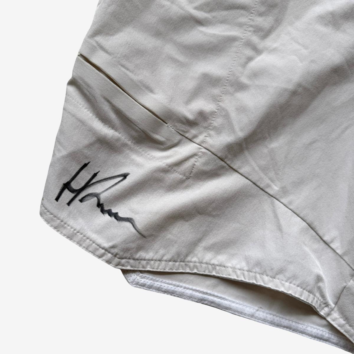 Signed white shorts - short model, very used