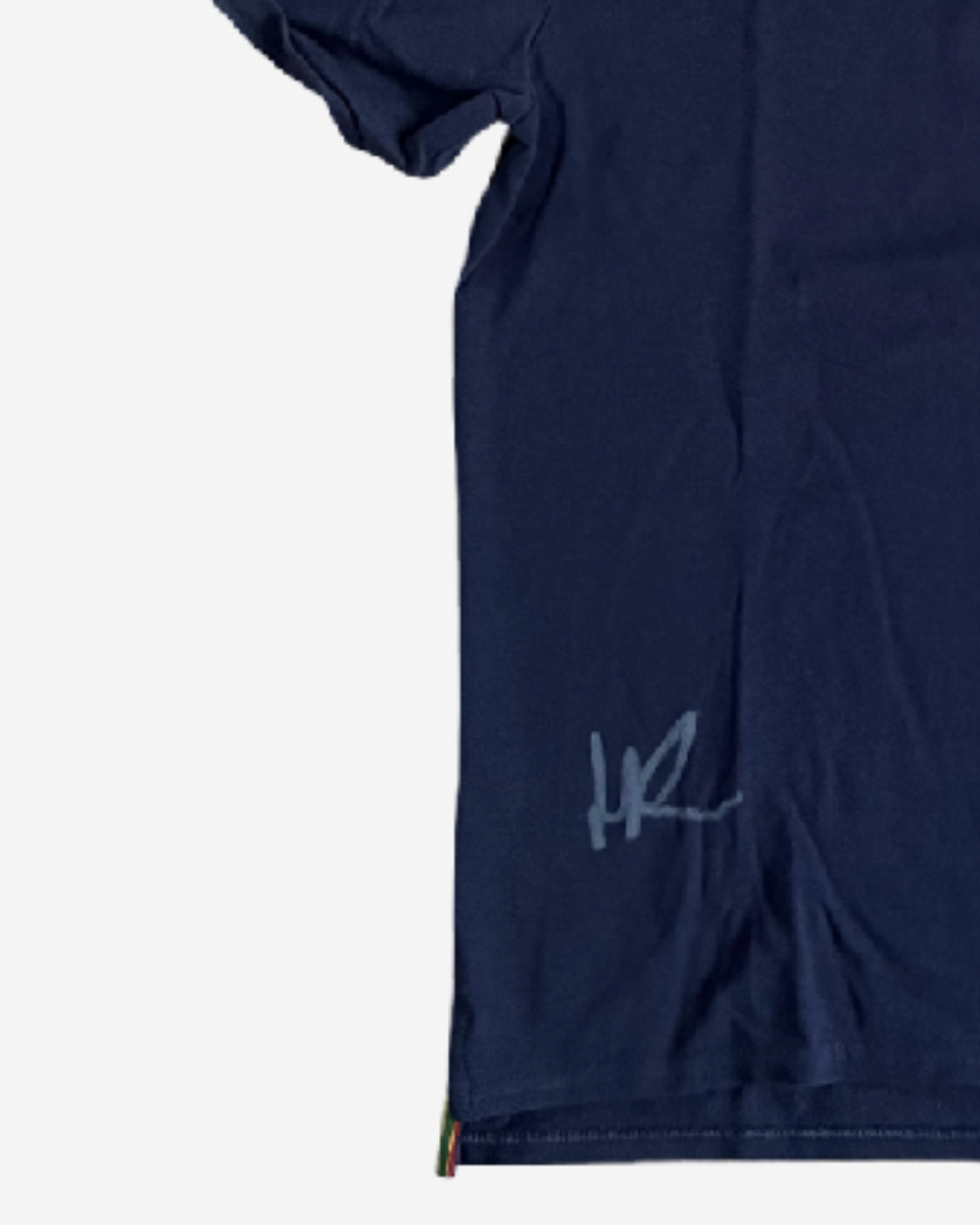Classic dark blue polo , signed