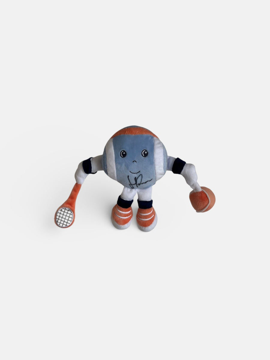Signed Roland Garros tennis ball teddy