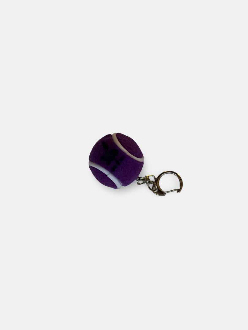 Signed bag charm/keychain, purple tennis ball