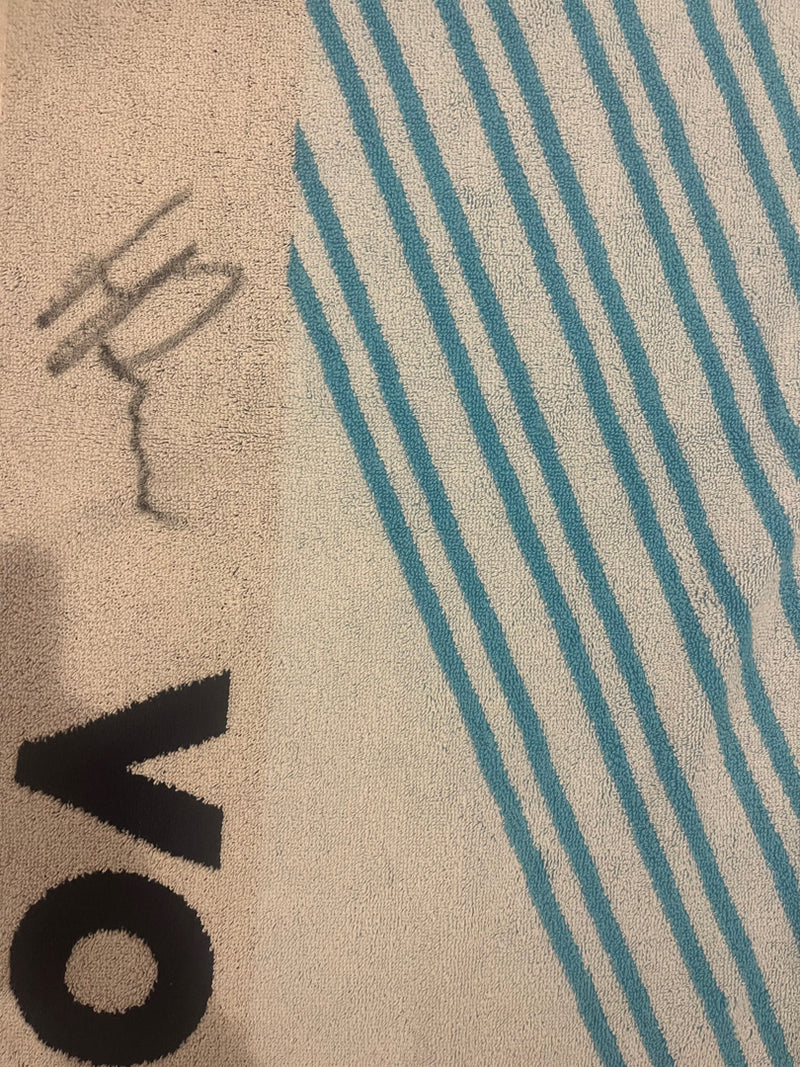 Signed AO towel 2023, blue