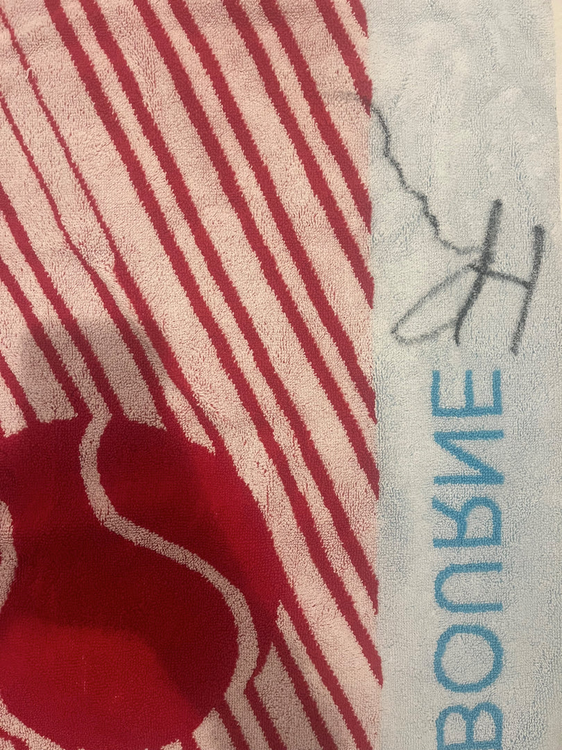 Signed towel used at 2023, red