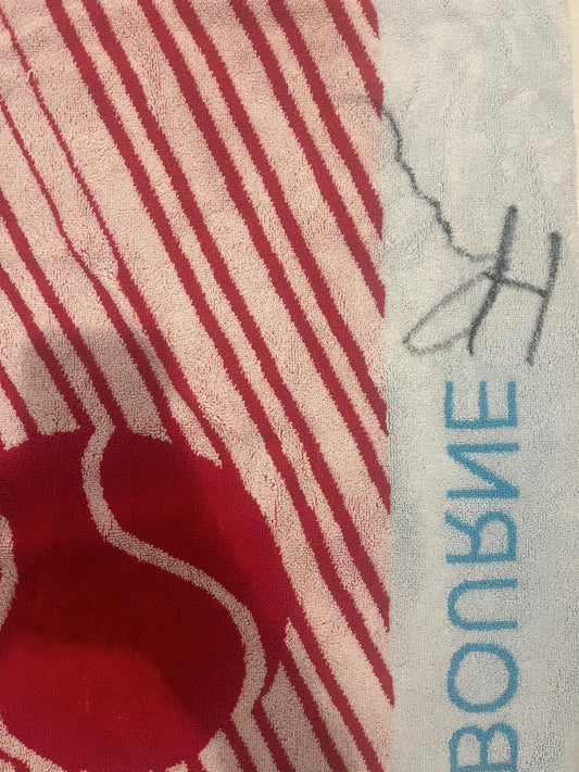 Signed towel used at 2023, red
