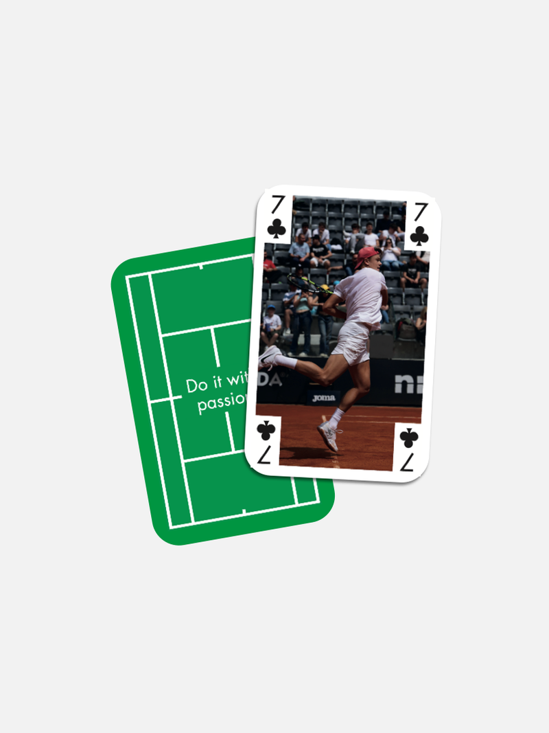 Card game “do it with passion” grass court front