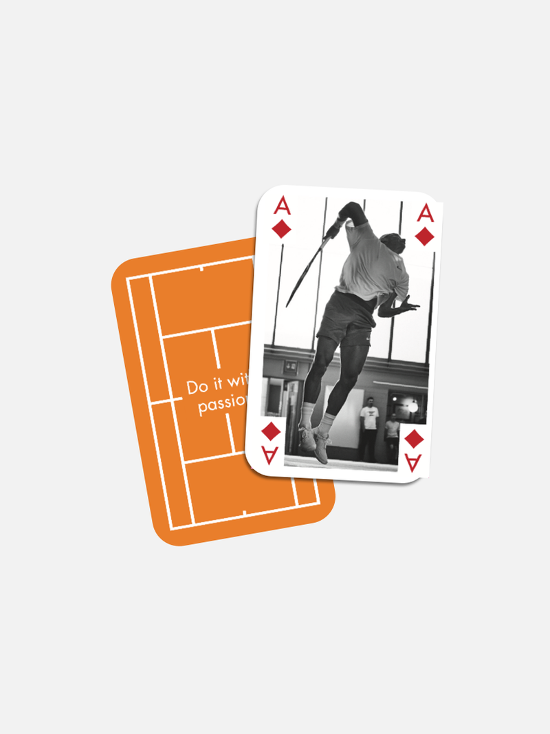 Signed Card game with clay court front