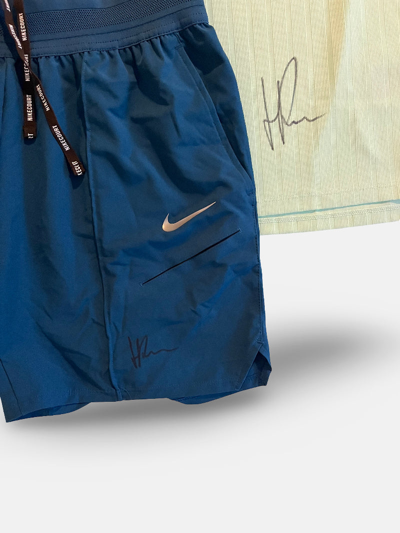 Signed match outfit , sleeveless Shirt, mint green + blue shorts