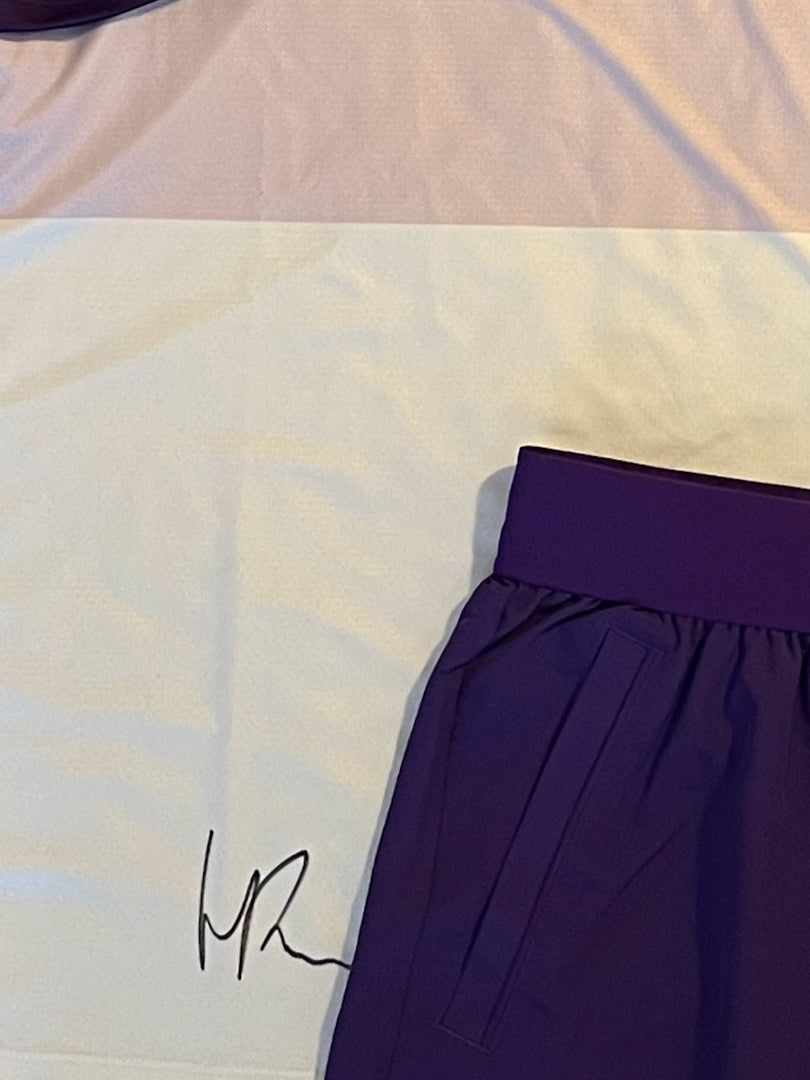 Signed match outfit Shirt White/Purple + purple shorts