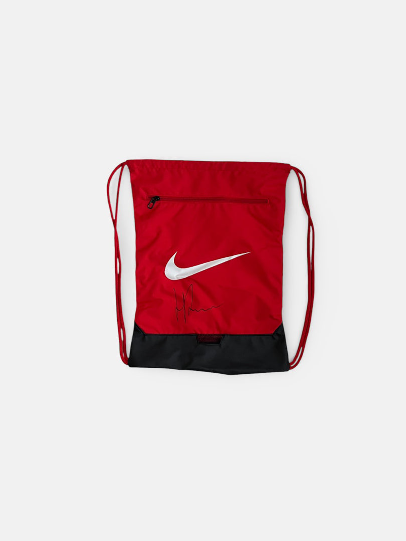 Signed red shoe bag