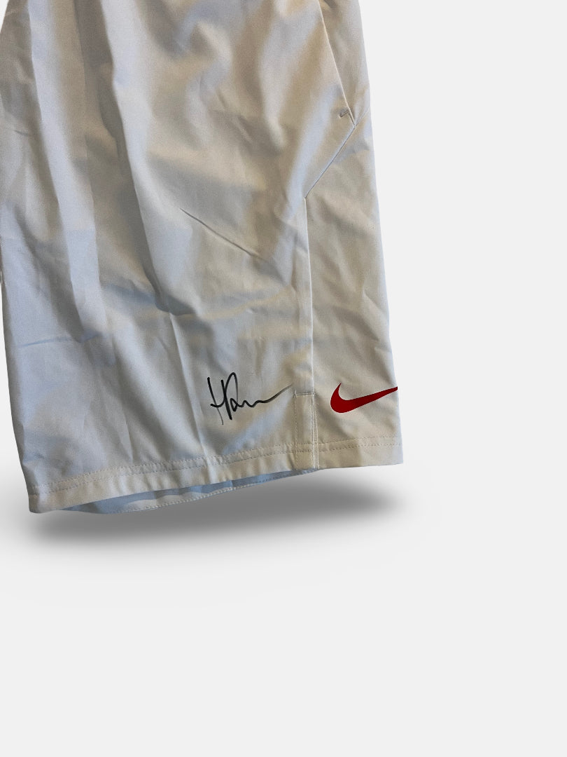 Signed Match Shorts, Davis Cup, red logo