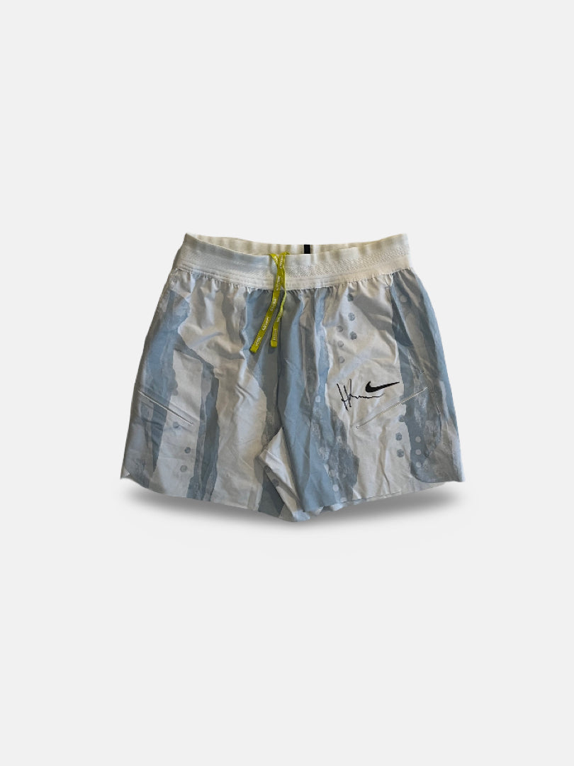 Signed Match Shorts ice blue and white pattern