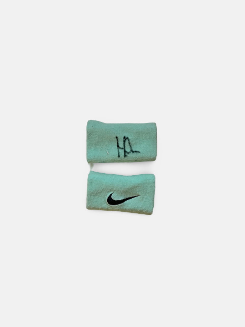 Signed match worn wristbands, mint green #1